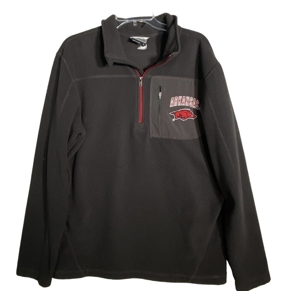 Arkansas Razorbacks 1/4 Zip Fleece Pullover Jacket Men’s Large - Picture 1 of 4
